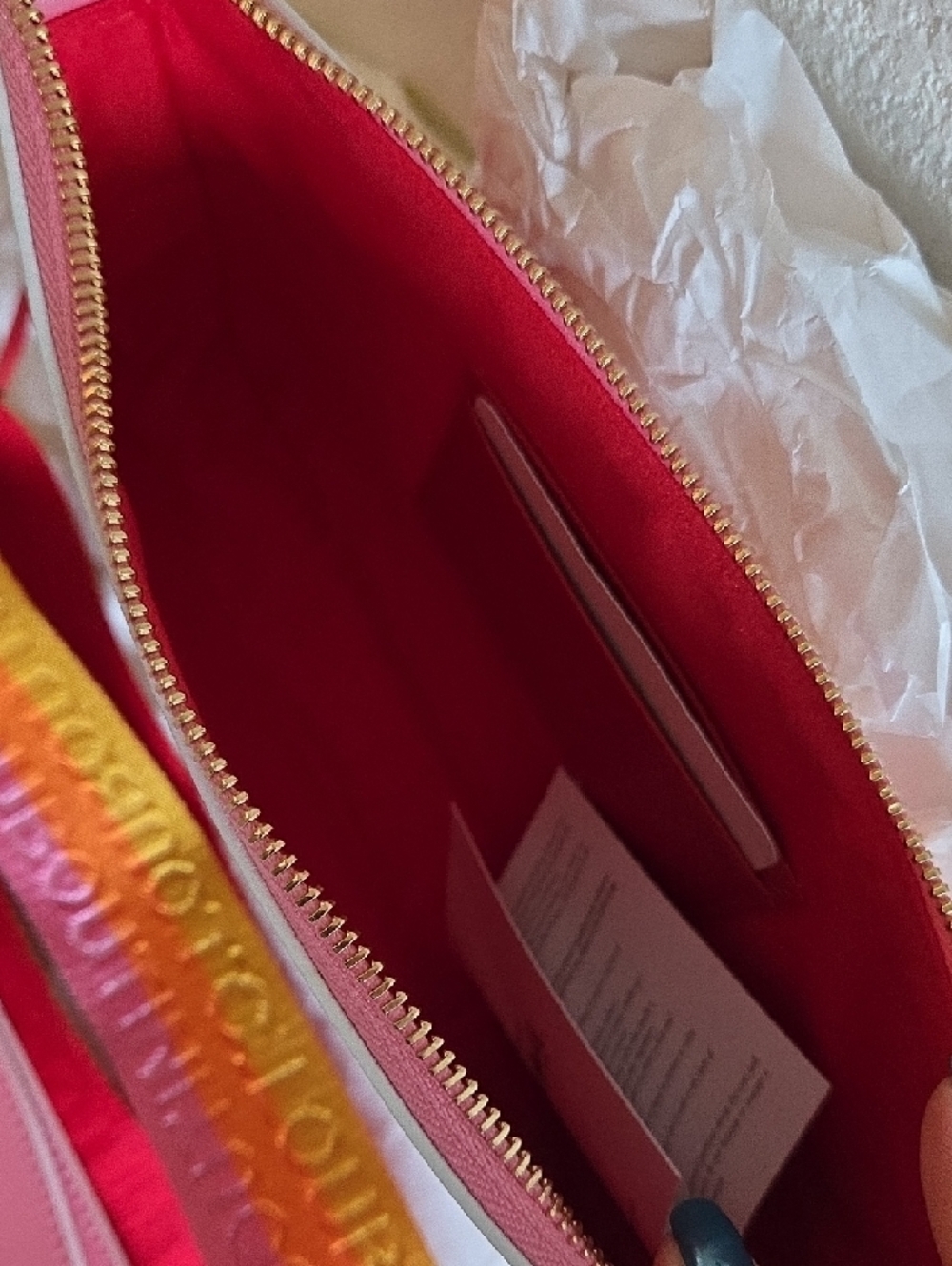 Christian Louboutin Loubila Sunset Degrade Pink & Yellow 2-Way Shoulder Bag NWT - Picture 9 of 13